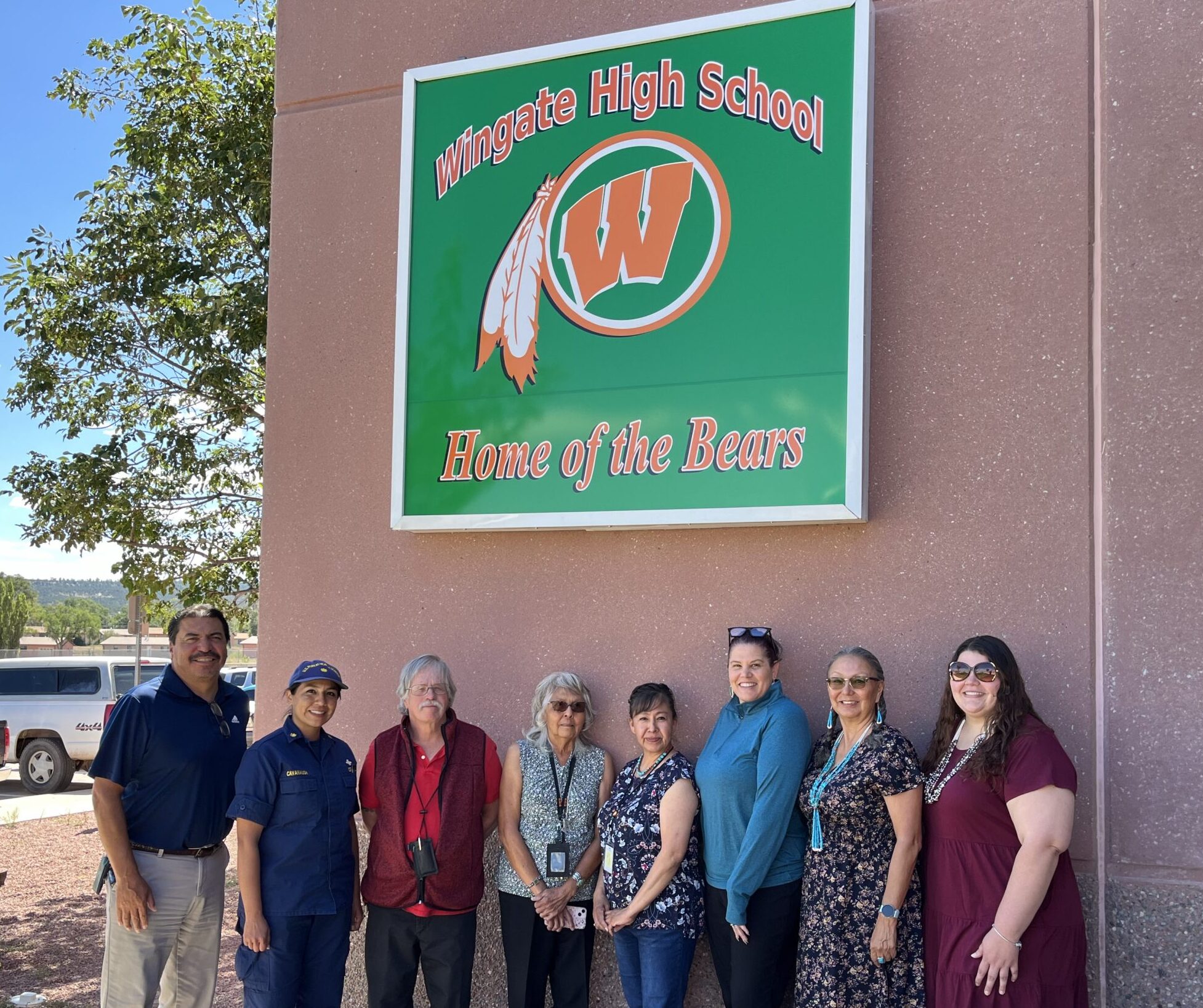 The Native American Agriculture Fund Executive Director, Toni Stanger-McLaughin and the administration of Wingate schools sign an MOU for a new agriculture BIE project.